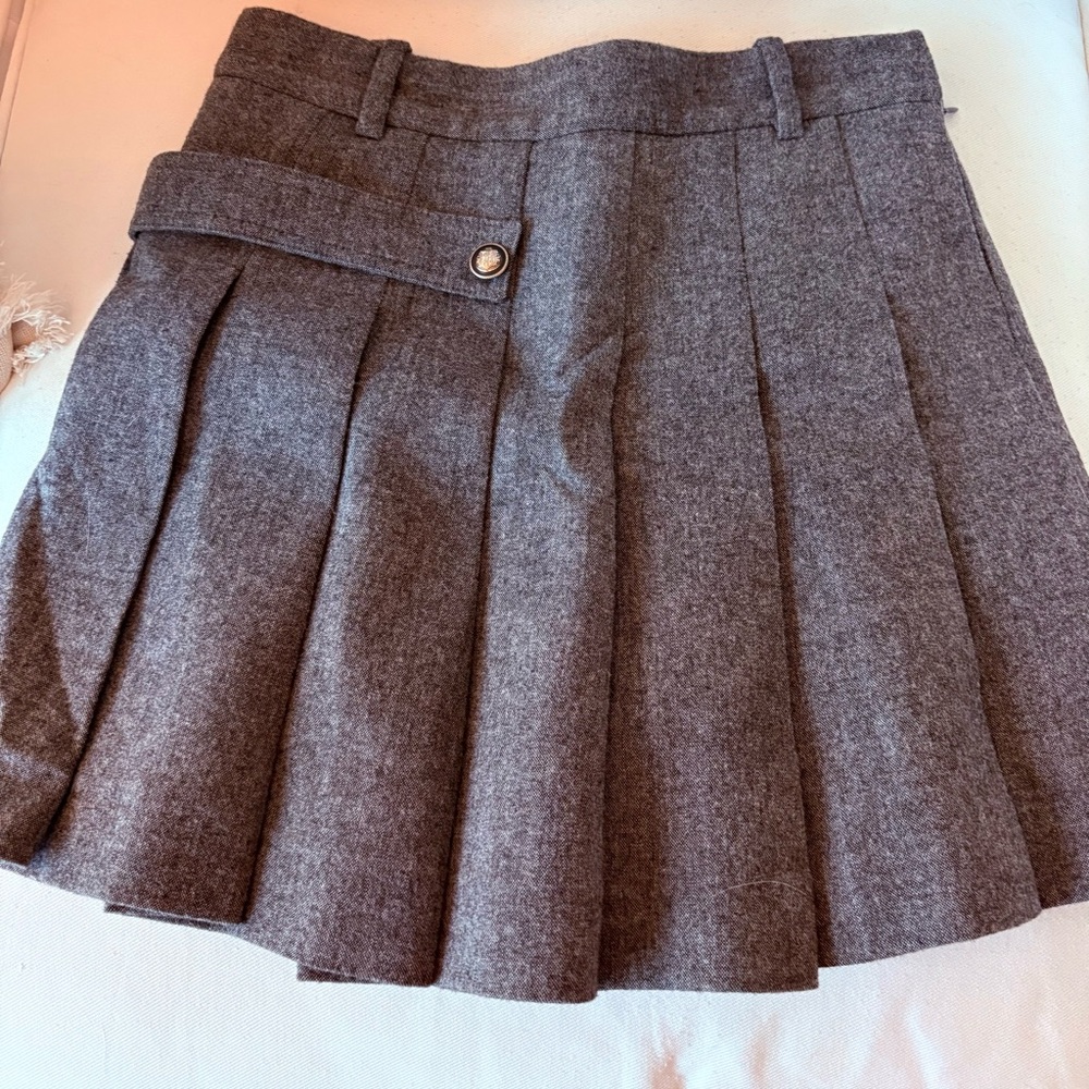 Zara Charcoal Pleated Mini Skirt